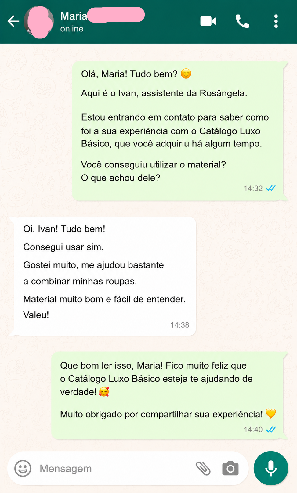 Mensagem Whatsapp