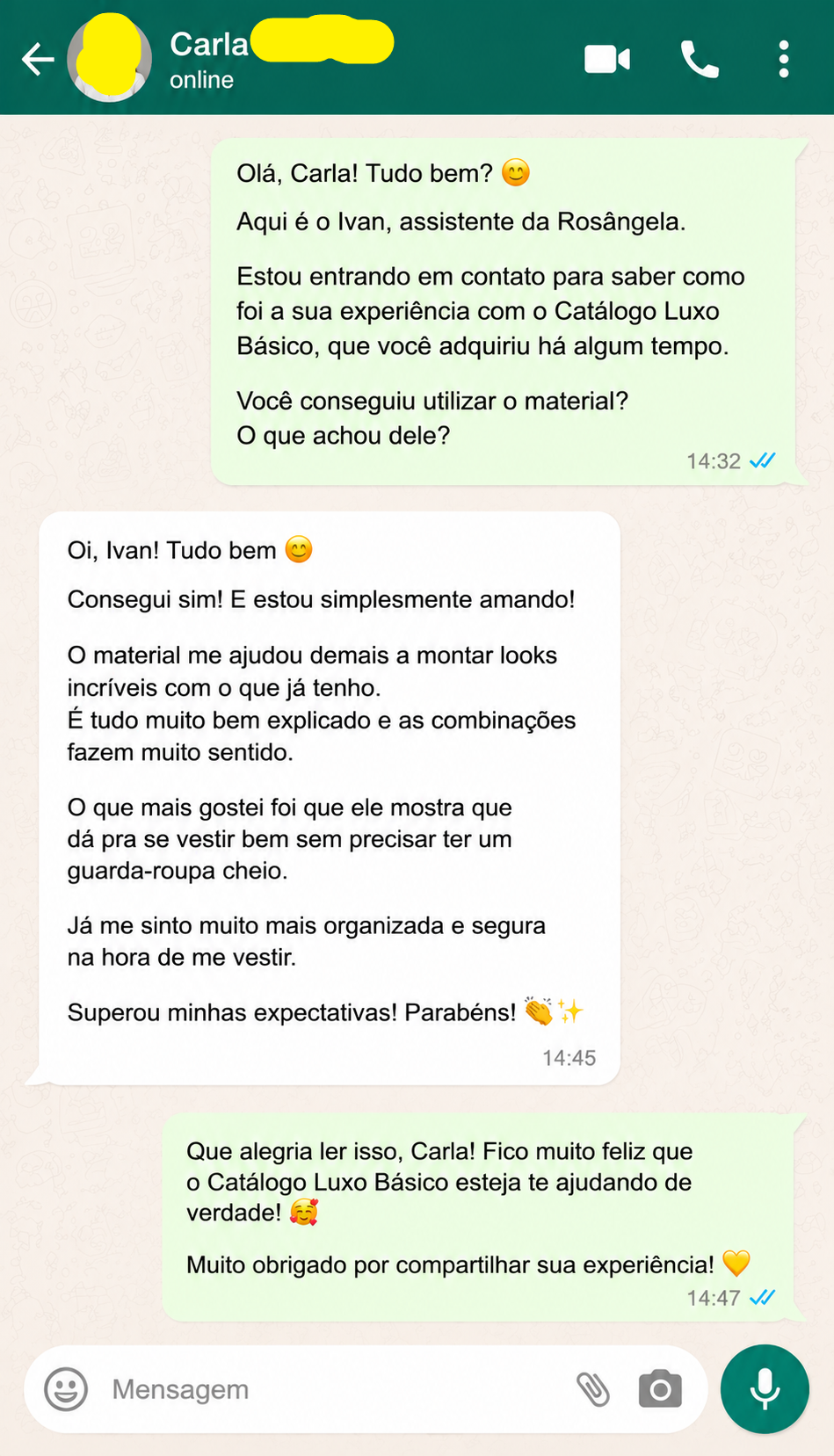 Mensagem Whatsapp
